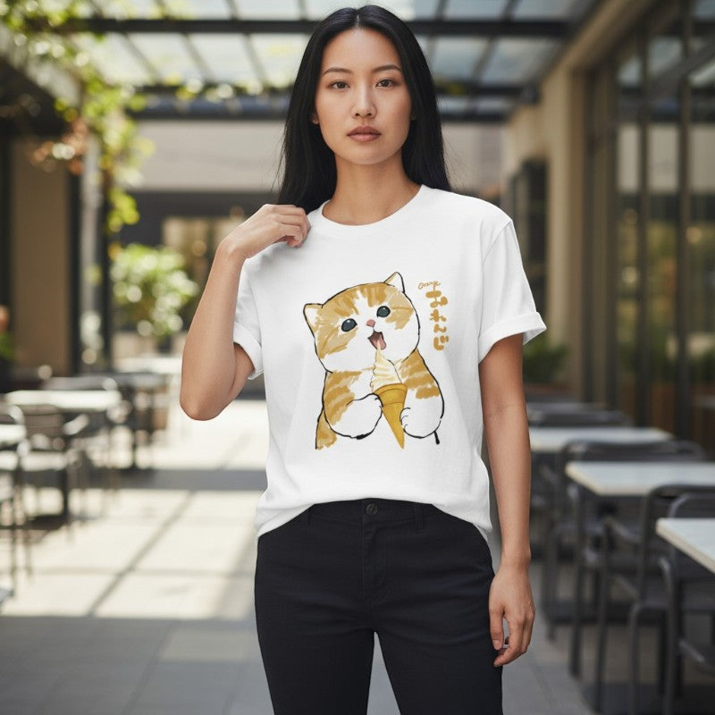 T-shirt chat japonais courir