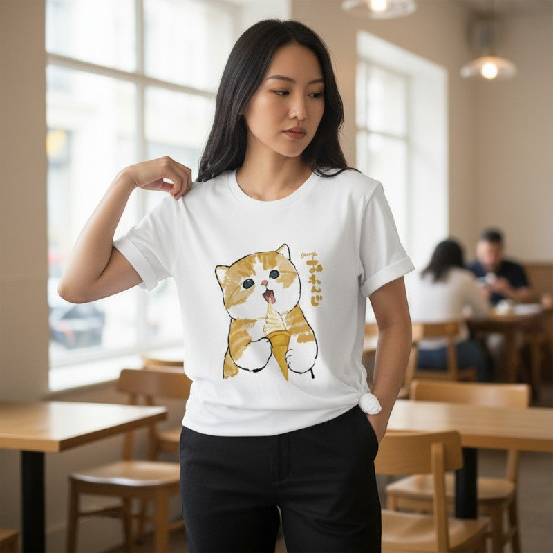 T-shirt chat japonais courir