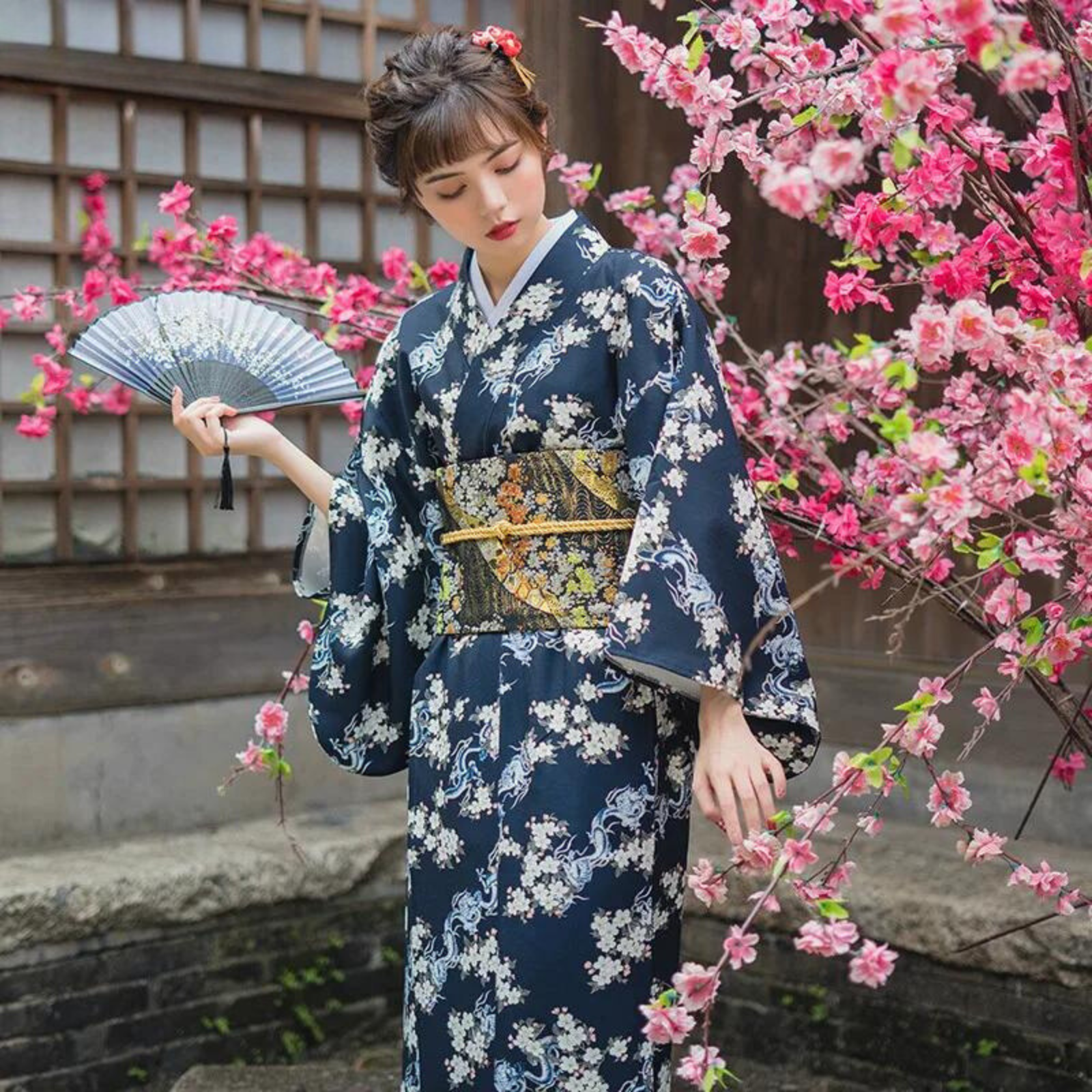 Vrai Kimono Japonais Femme