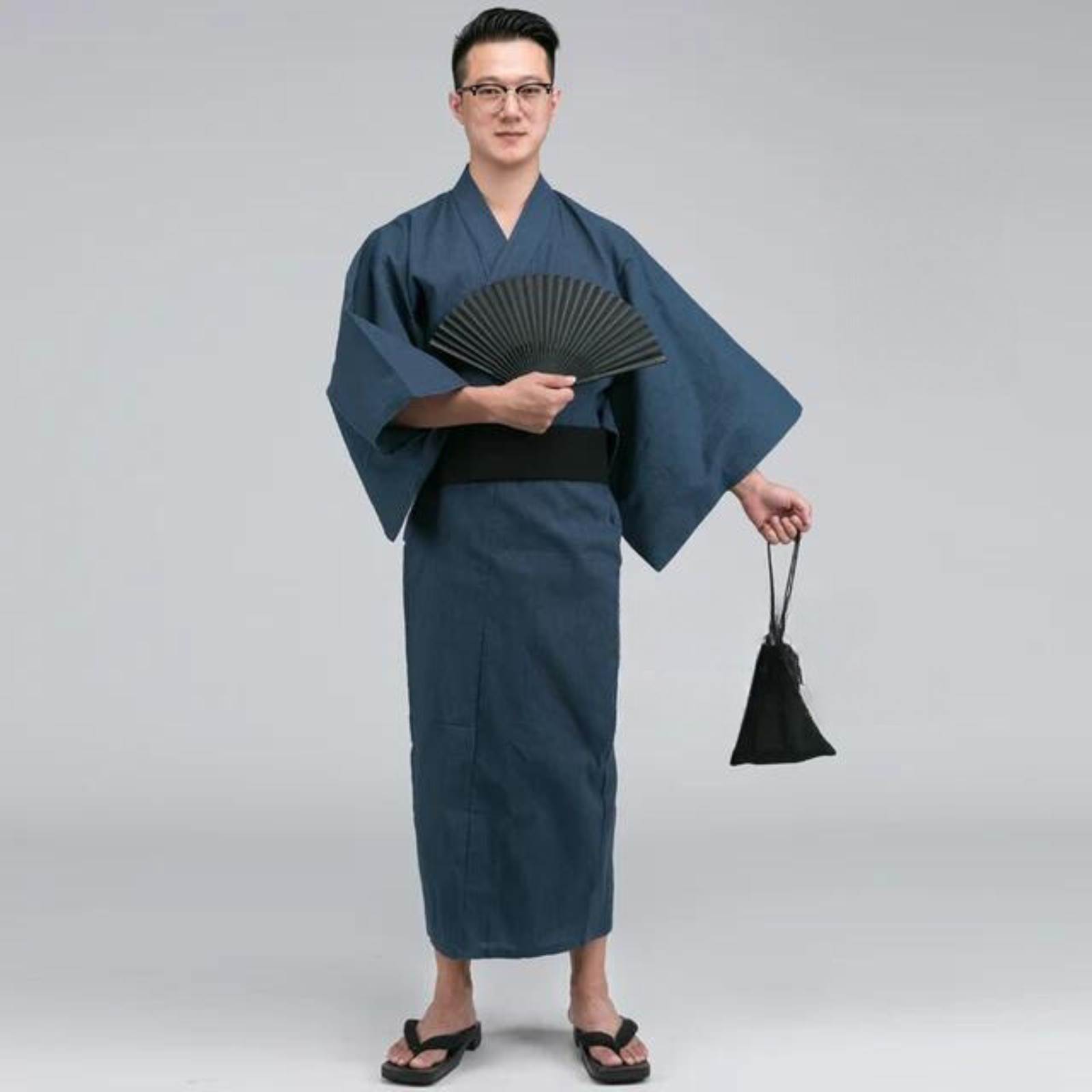 Yukata Kimono Homme Japonais - Bleu / M