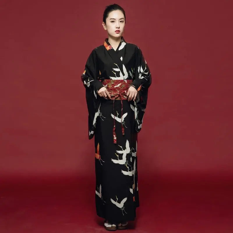 Kimono Japonais Noir Femme